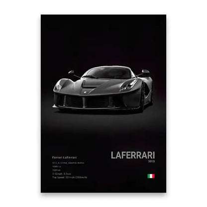 Modern black luxury car canvas wall art bedroom decor