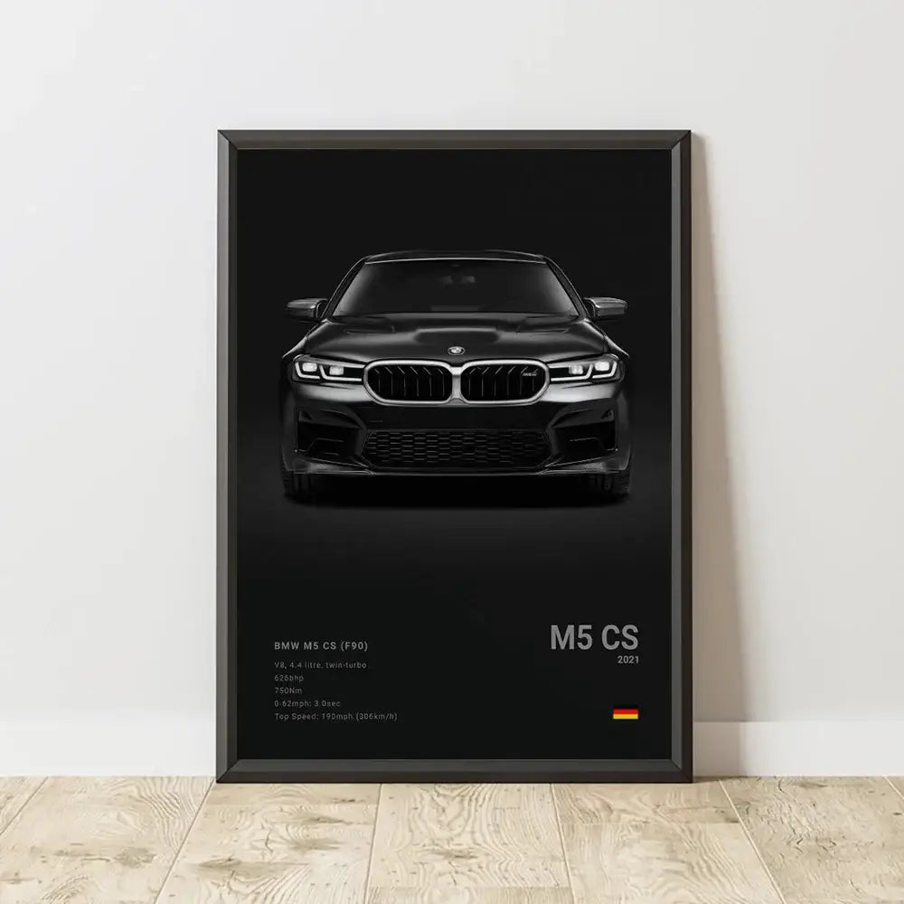 Modern black luxury car canvas wall art bedroom decor