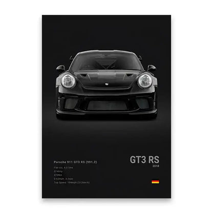 Modern black luxury car canvas wall art bedroom decor