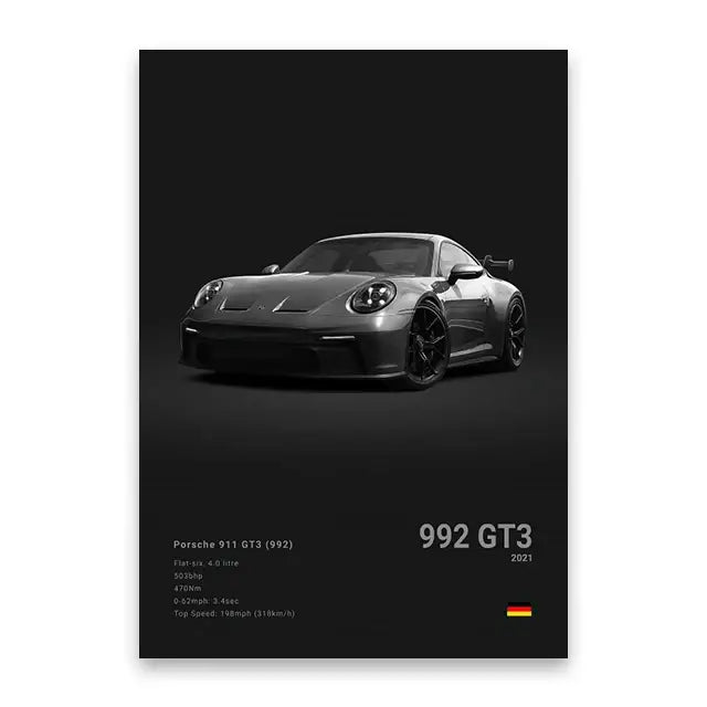 Modern black luxury car canvas wall art bedroom decor