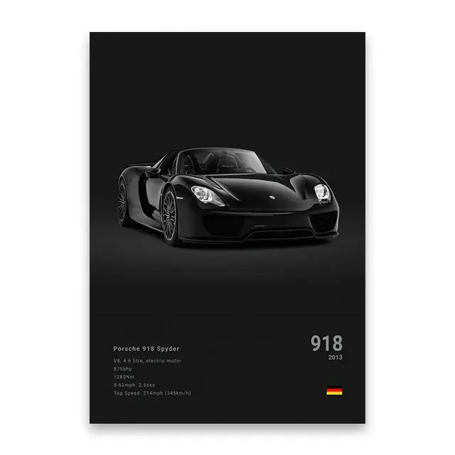 Modern black luxury car canvas wall art bedroom decor