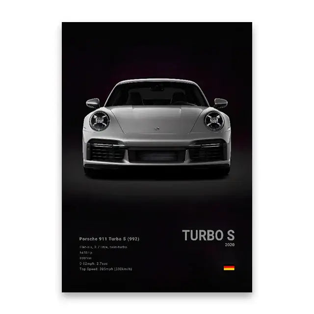 Modern black luxury car canvas wall art bedroom decor