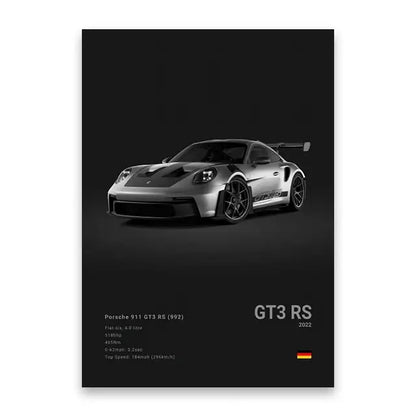 Modern black luxury car canvas wall art bedroom decor