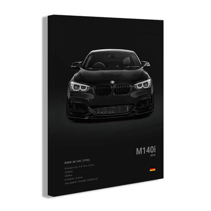 Modern black sports car canvas wall art living room decor