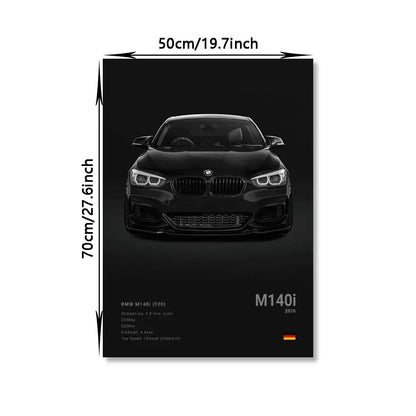 Modern white sports car canvas wall art living room decor