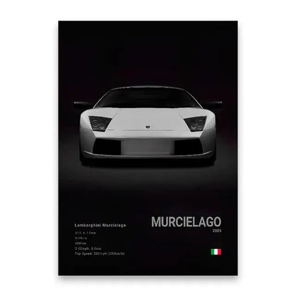 Modern black sports car canvas wall art living room decor