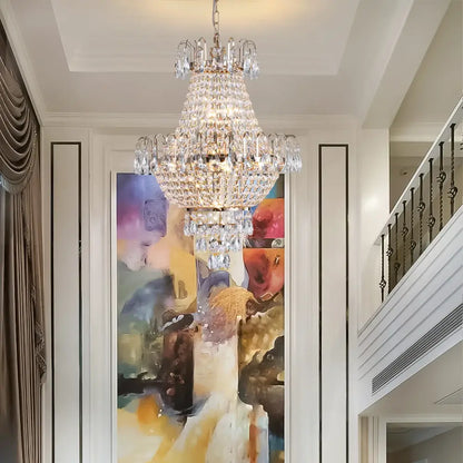 Luxury retro crystal chandelier brass dining room 7-light fixture