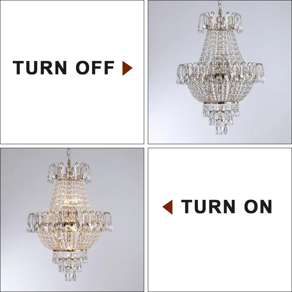 Luxury retro crystal chandelier brass dining room 7-light fixture