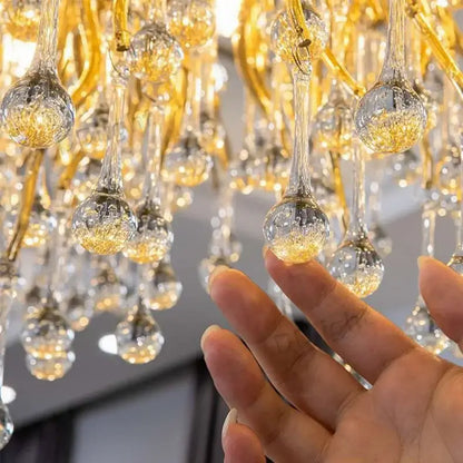 Luxury gold branch crystal chandelier dining room pendant light