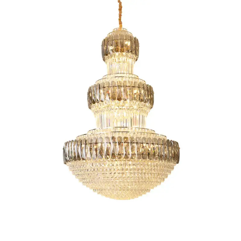 luxury crystal chandelier gold dining room multi tiered