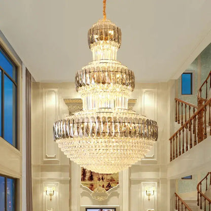 luxury crystal chandelier gold dining room multi tiered