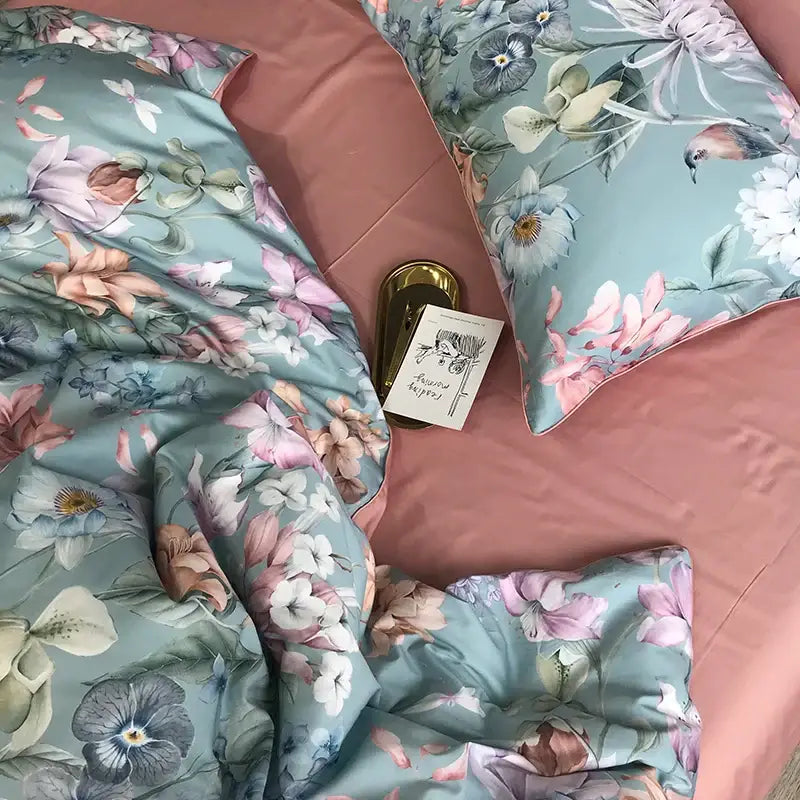 Luxury navy & gold egyptian cotton quilted bedding set bedroom