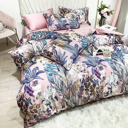 Luxury navy & gold egyptian cotton quilted bedding set bedroom