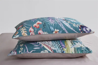 Botanical lavender & white egyptian cotton duvet cover bedroom set