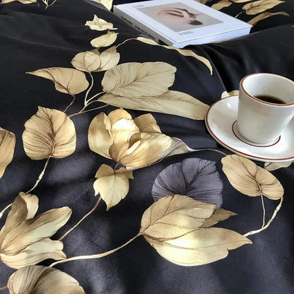 Luxury pastel green & white floral duvet cover bedroom set