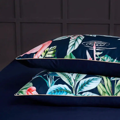 Luxury pastel green & white floral duvet cover bedroom set
