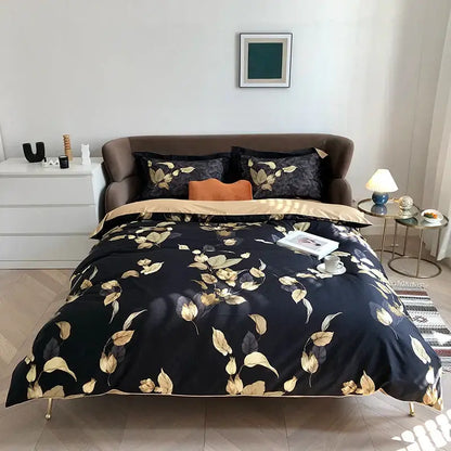 Luxury pastel green & white floral duvet cover bedroom set