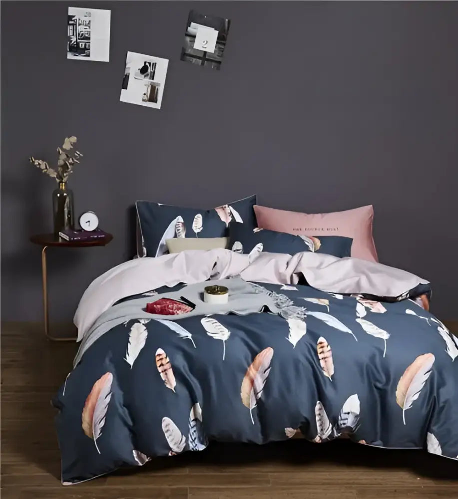 Luxury pastel green & white floral duvet cover bedroom set