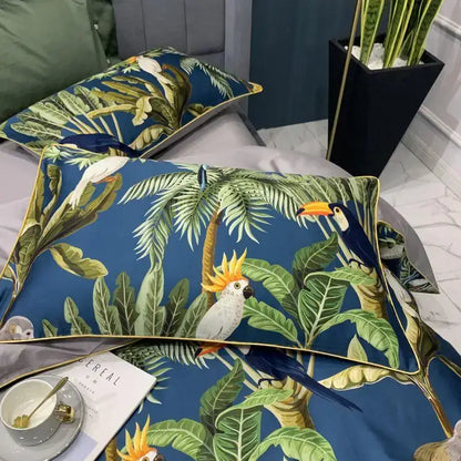 Teal and pink floral duvet cover set bedroom egyptian cotton bedding