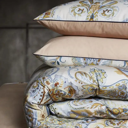 Luxury egyptian cotton floral duvet cover and pillowcase bedroom set