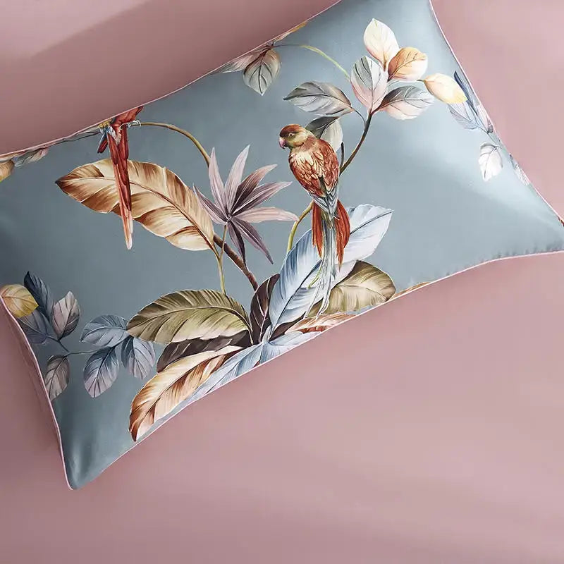Lavender & white floral botanical duvet cover – bedroom bedding set