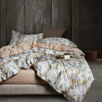 Luxury black & gold leaf duvet cover set – bedroom king size bedding
