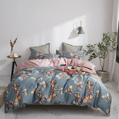 Luxury black & gold leaf duvet cover set – bedroom king size bedding