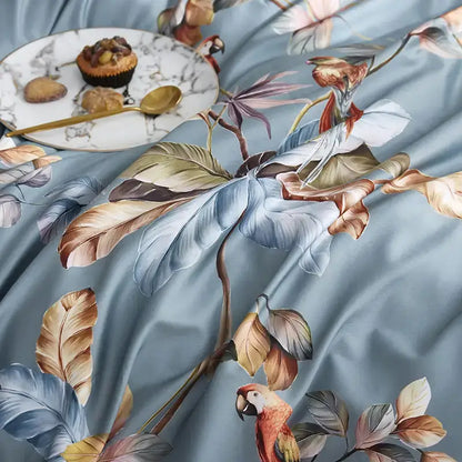 Luxury black & gold leaf duvet cover set – bedroom king size bedding