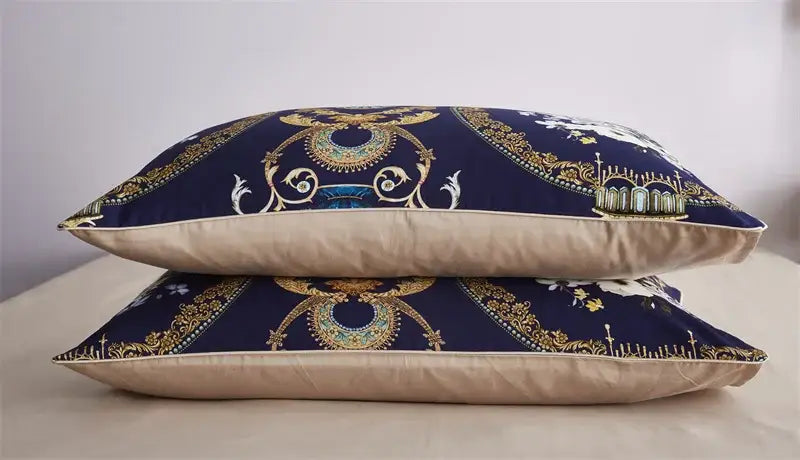 Luxury black & gold leaf duvet cover set – bedroom king size bedding