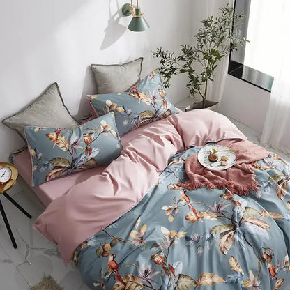 Luxury black & gold leaf duvet cover set – bedroom king size bedding