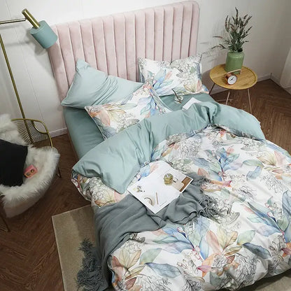 Luxury black & gold leaf duvet cover set – bedroom king size bedding