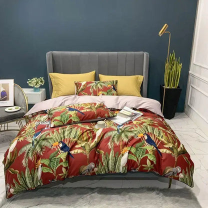 Luxury black & gold leaf duvet cover set – bedroom king size bedding