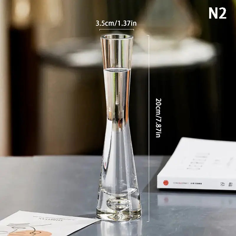 Elegant clear glass flower vase set of 5 living room decor
