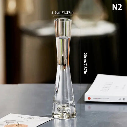 Elegant clear glass flower vase set of 5 living room decor