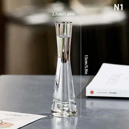 Elegant clear glass flower vase set of 5 living room decor