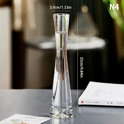 Elegant clear glass flower vase set of 5 living room decor