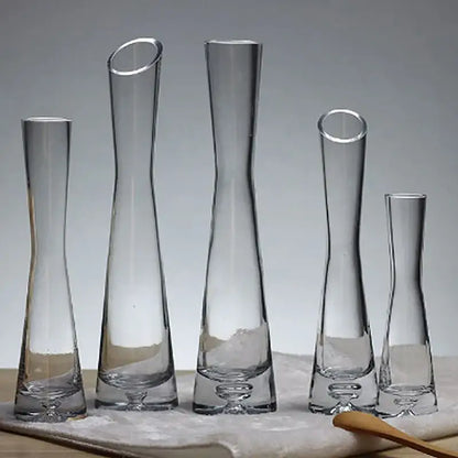 Elegant clear glass flower vase set of 5 living room decor