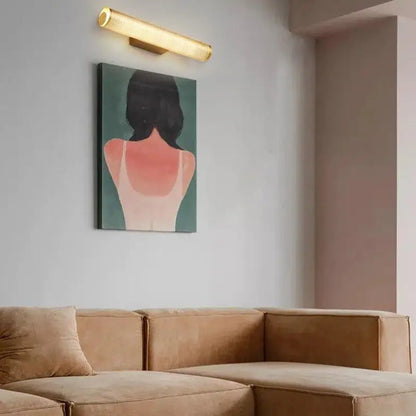 Luxury perforated gold wall sconce bedroom cylindrical light