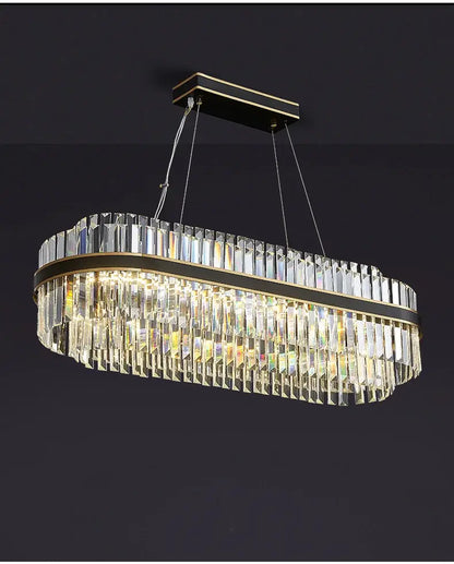 Modern gold luxury led crystal chandelier dining room light