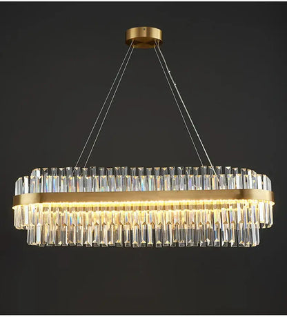 Modern gold luxury led crystal chandelier dining room light