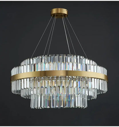 Modern gold luxury led crystal chandelier dining room light