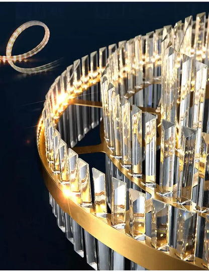 Modern gold luxury led crystal chandelier dining room light