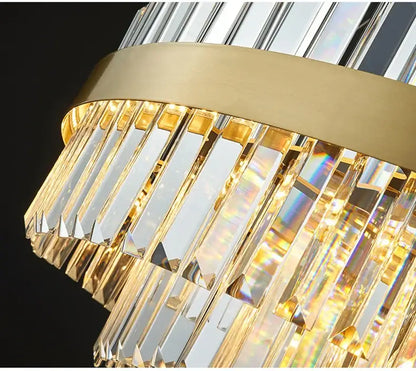 Modern gold luxury led crystal chandelier dining room light