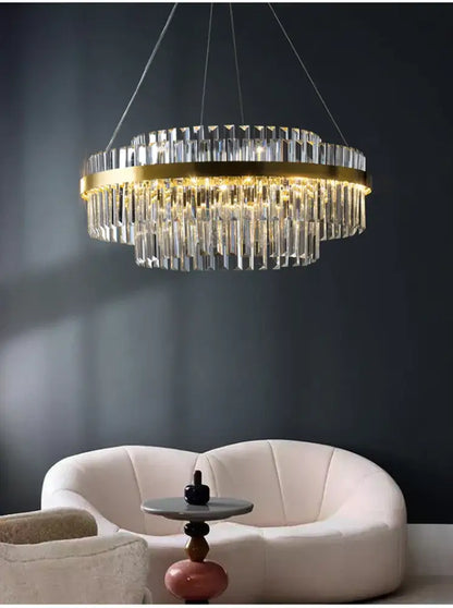 Modern gold luxury led crystal chandelier dining room light