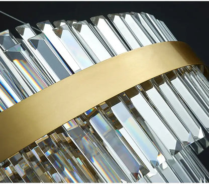Modern gold luxury led crystal chandelier dining room light
