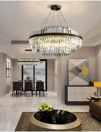 Modern gold luxury led crystal chandelier dining room light