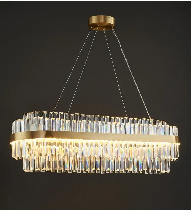 Modern gold luxury led crystal chandelier dining room light