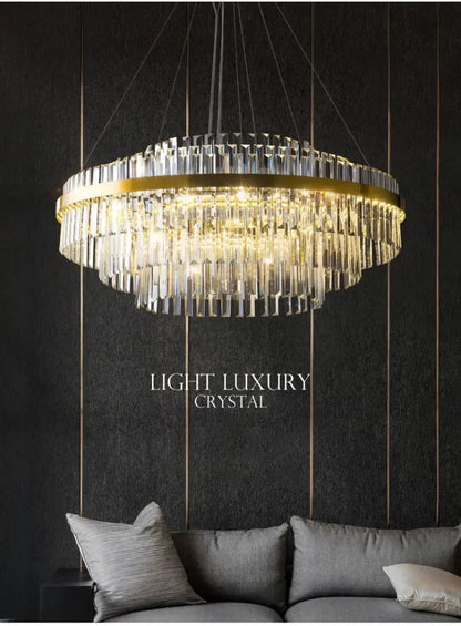 Modern gold luxury led crystal chandelier dining room light