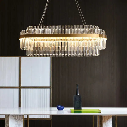 Modern gold luxury led crystal chandelier dining room light