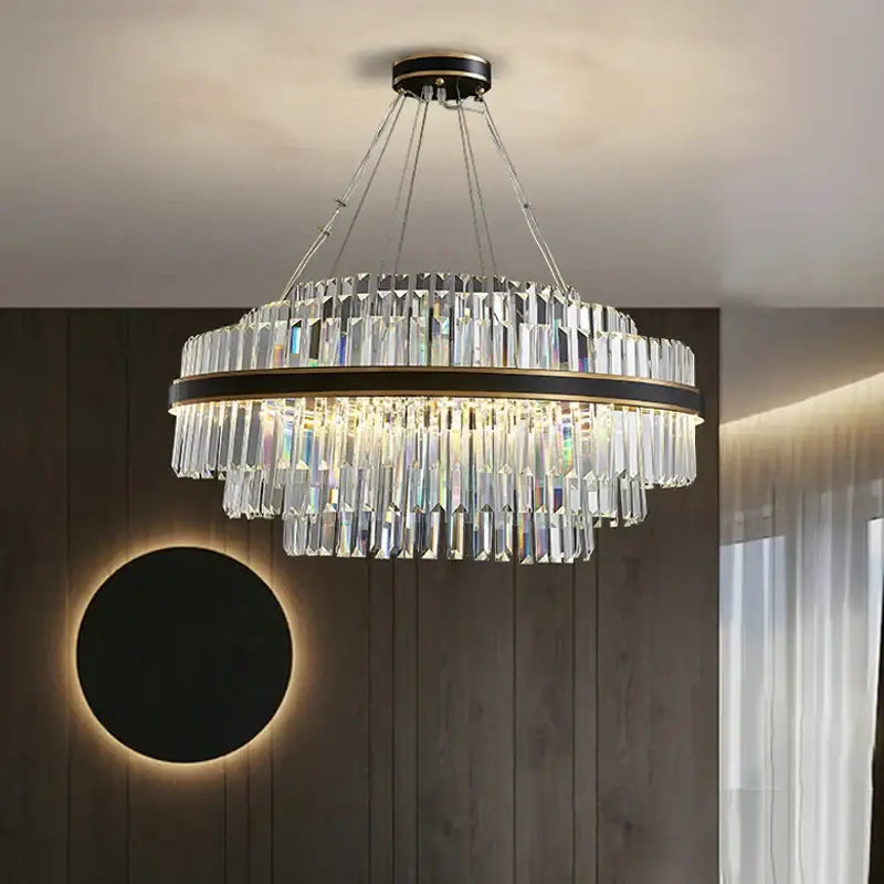 Modern gold luxury led crystal chandelier dining room light
